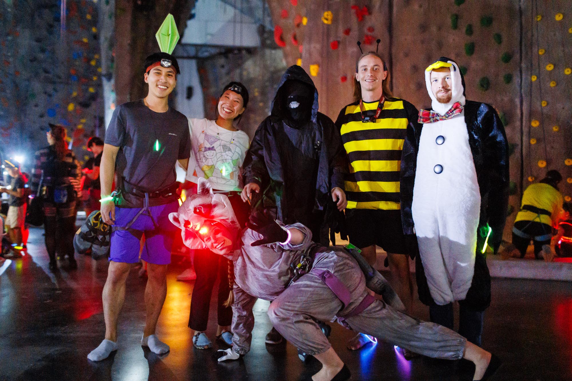 Halloween Headlamp Climbing