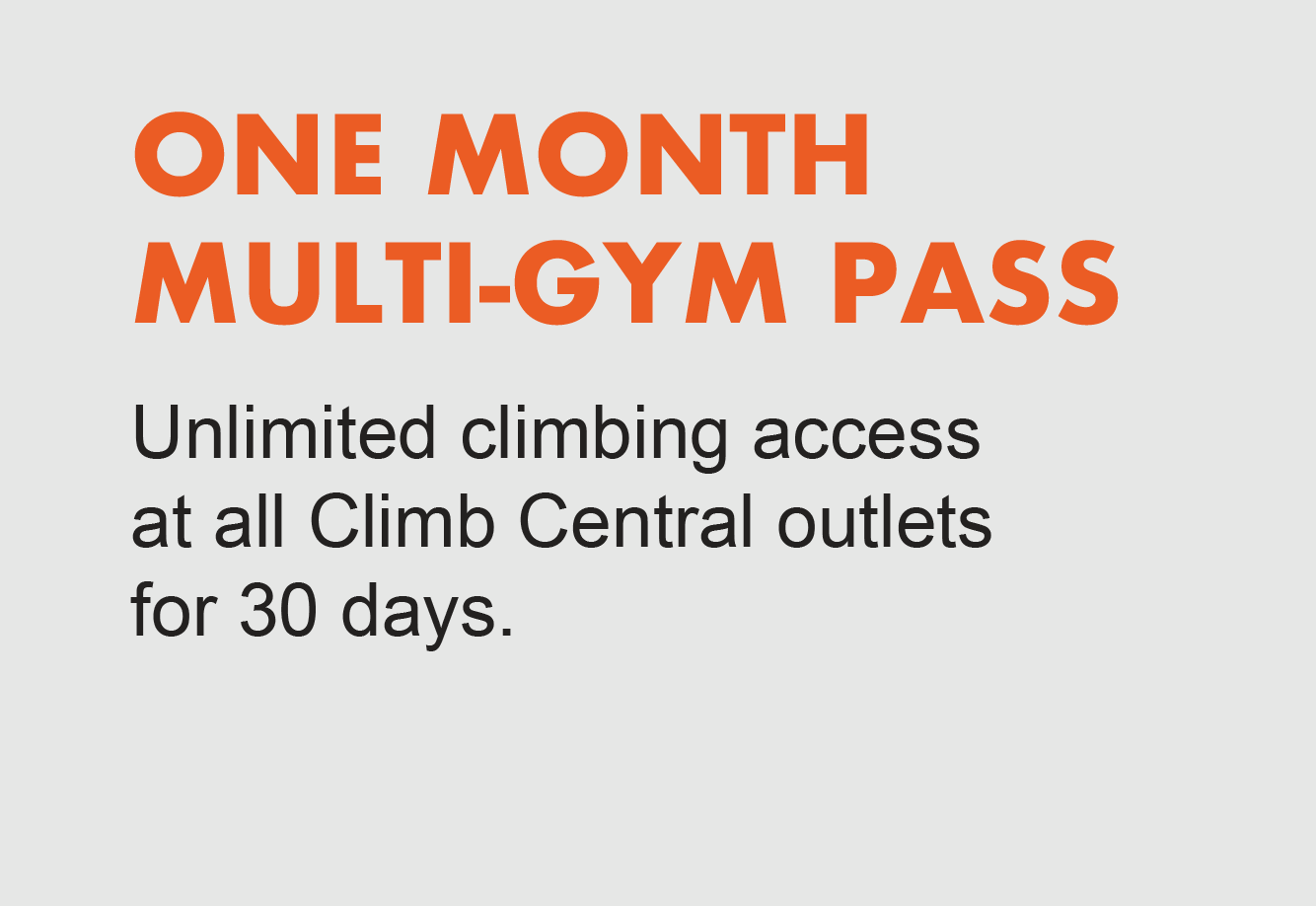 1 Month Multi-Gym Pass