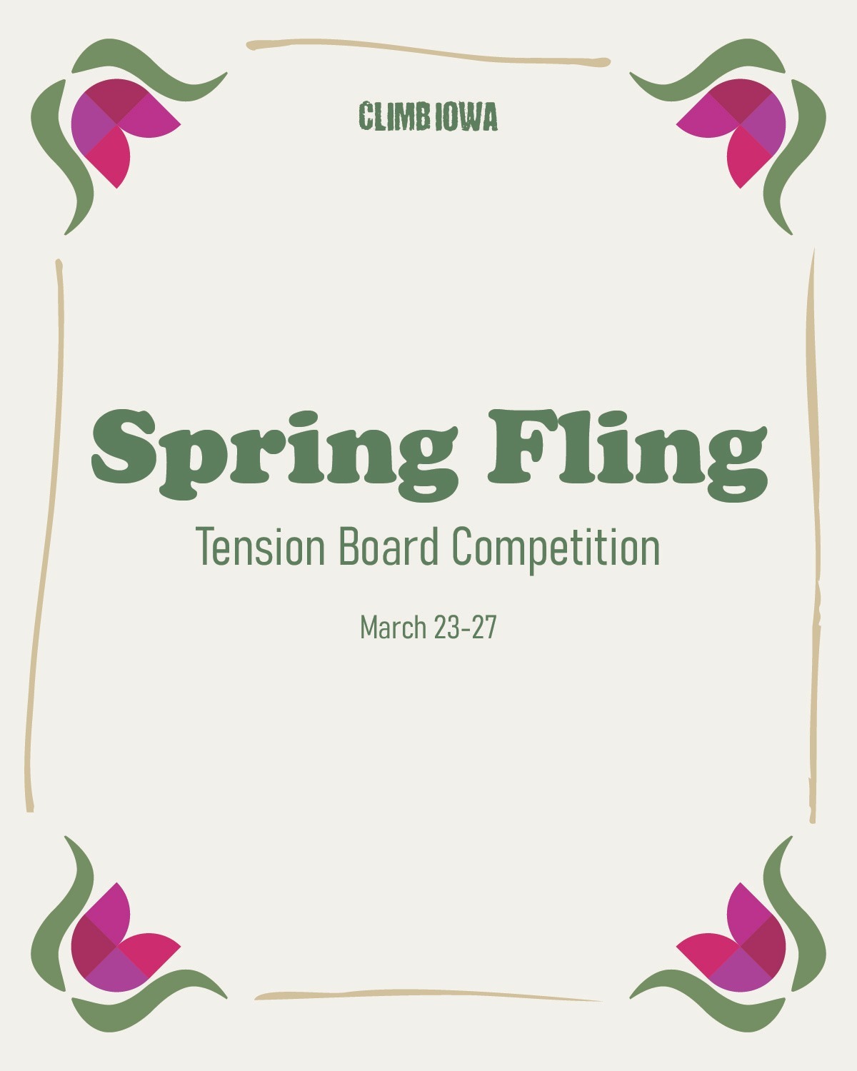 Spring Day Competition Climb Iowa | Spring Fling: A Tension Board Competition